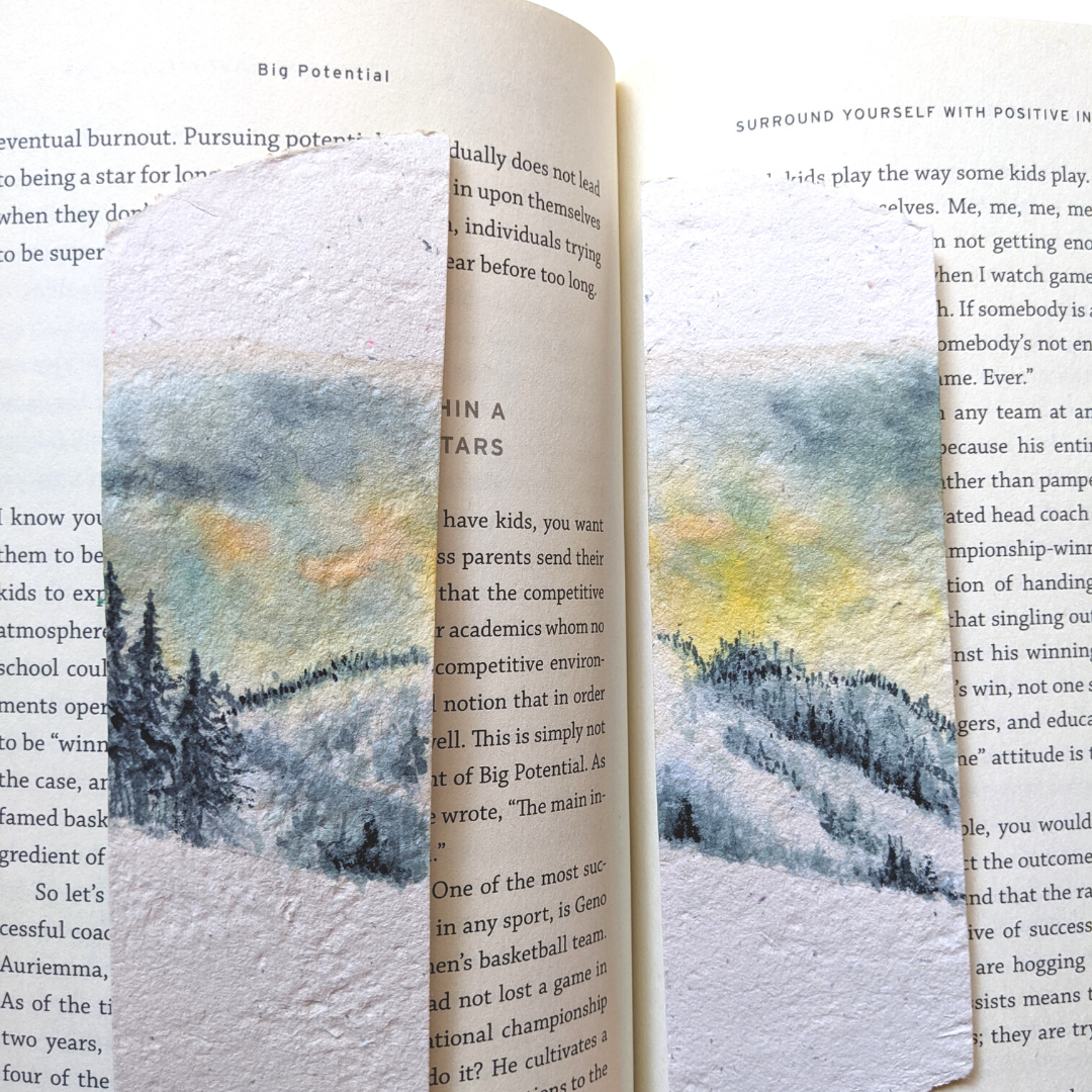 Handmade Snowy Mountain Bookmarks Set