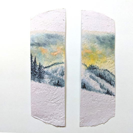 Handmade Snowy Mountain Bookmarks Set