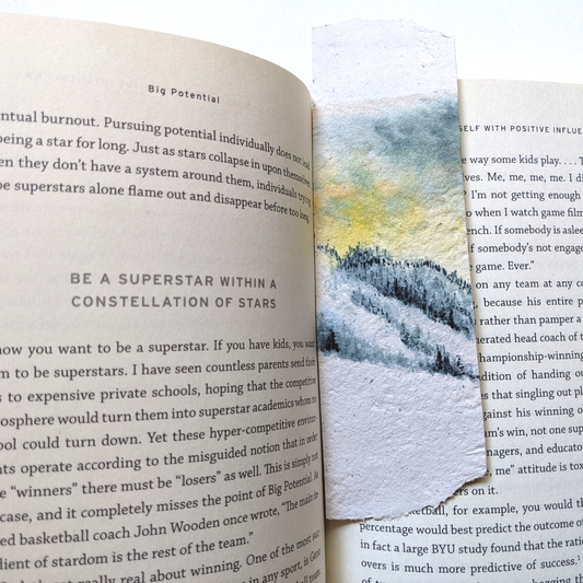 Handmade Snowy Mountain Bookmarks Set